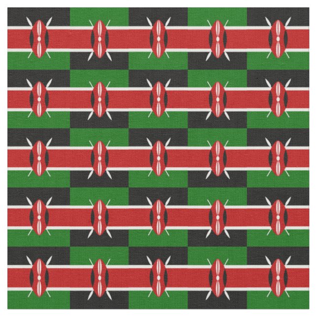 Kenia & Kenyan Flag Mode, Reise/Sport Stoff (Nahaufnahme)