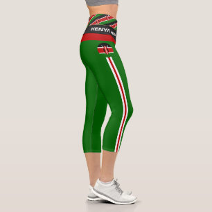 Kenia & Kenyan Flag Mode, Sport /Fitness Capri Leggings