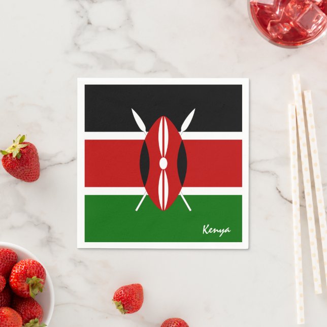 Kenia & Kenyan Flag Party Mode /Sportfans Serviette (Beispiel)