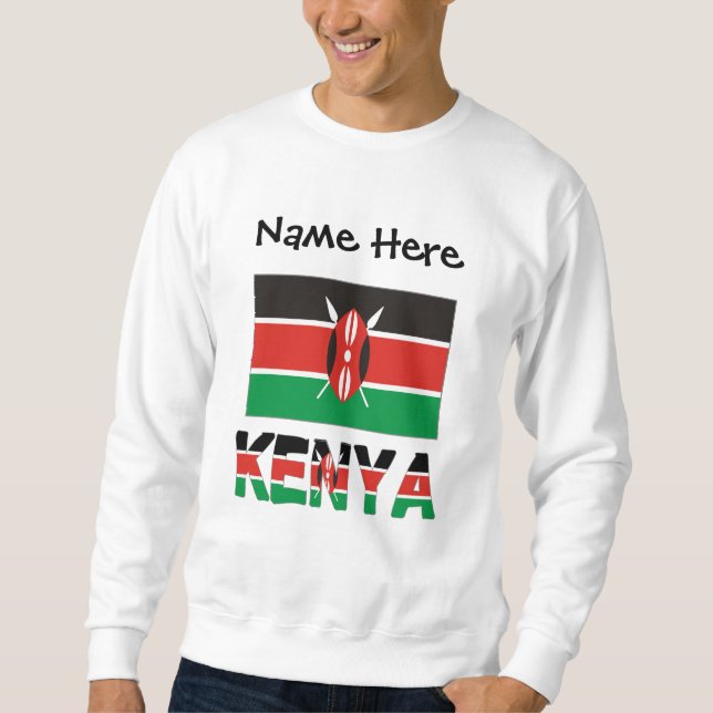 Kenia Kenyan Flag Personalisiert Sweatshirt (Vorderseite)