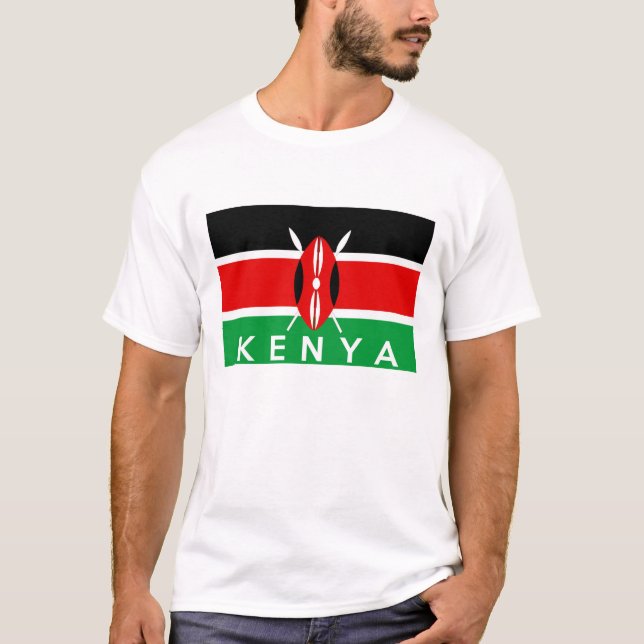 Kenia-Landesflaggesymbol-Namentext T-Shirt (Vorderseite)