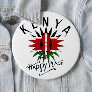 Kenia Mein Glücksort Flag Burst Künstlerisches D Button