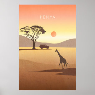 Kenia Minimal Reiseplakat Poster