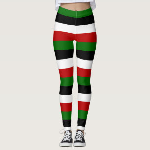 Kenia National Flag Farben horizontal gestreift Leggings