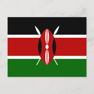Kenia - Nationalflagge Kenias Postkarte