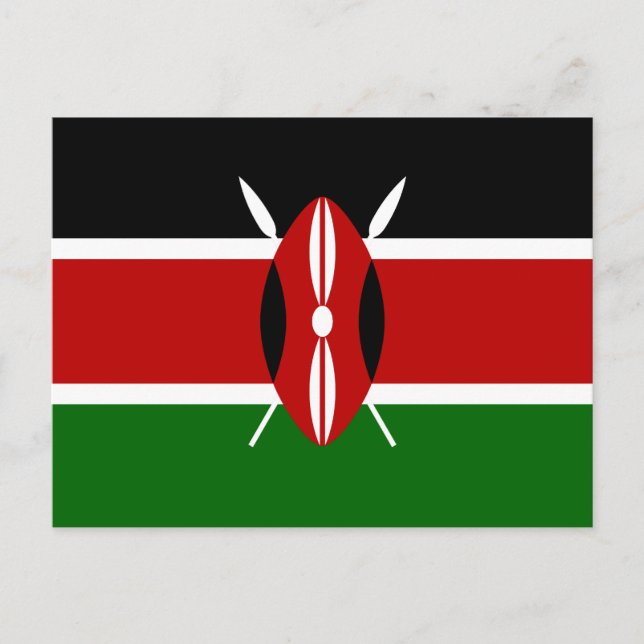 Kenia - Nationalflagge Kenias Postkarte (Vorderseite)