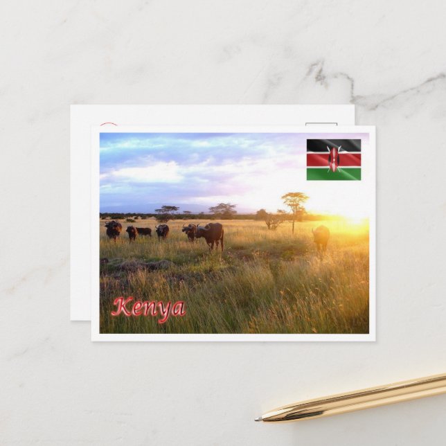 Kenia - Panorama - Postkarte (Vorderseite/Rückseite Beispiel)