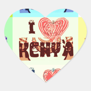 Kenia Reise Andenken Pop Art Druck Herz-Aufkleber