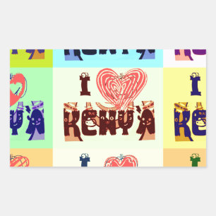 Kenia Reise Souvenir Pop Art Druck Rechteckiger Aufkleber
