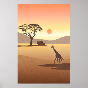 Kenia Safari Baumschulplakat Poster