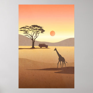 Kenia Safari Baumschulplakat Poster