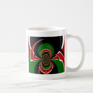 Kenia Schwarz grüne Nationalflaggenfarben Design Tasse
