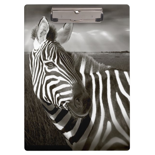 Kenia. Schwarz u. Weiß von Zebra und von Ebene Klemmbrett (Vorderseite)