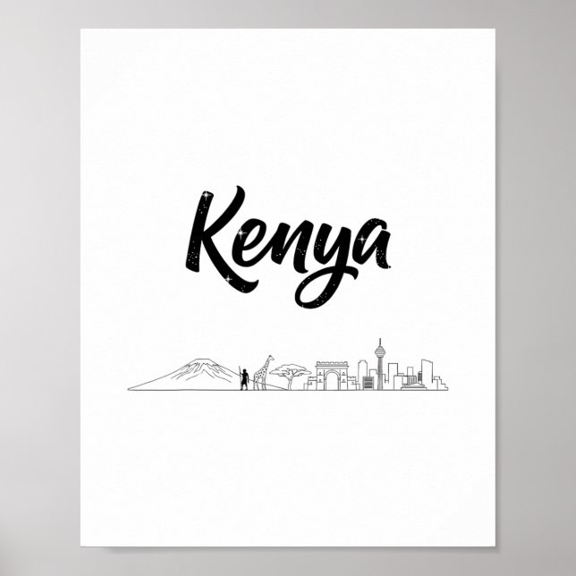 Kenia Skyline Reise Urlaub Outfits  Poster (Vorne)