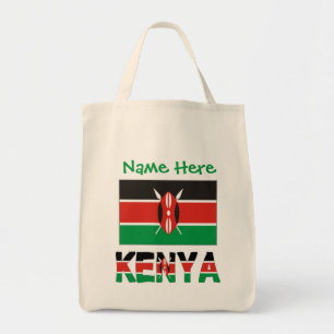 Kenia und die kenianische Flagge mit Ihrem Namen g Tragetasche