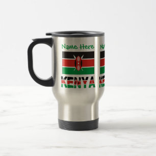Kenia und Kenia-Flagge Grün Personalisierung Reisebecher