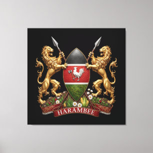 Kenia Wappen Symbol Emblem Landesflagge Löwe Leinwanddruck