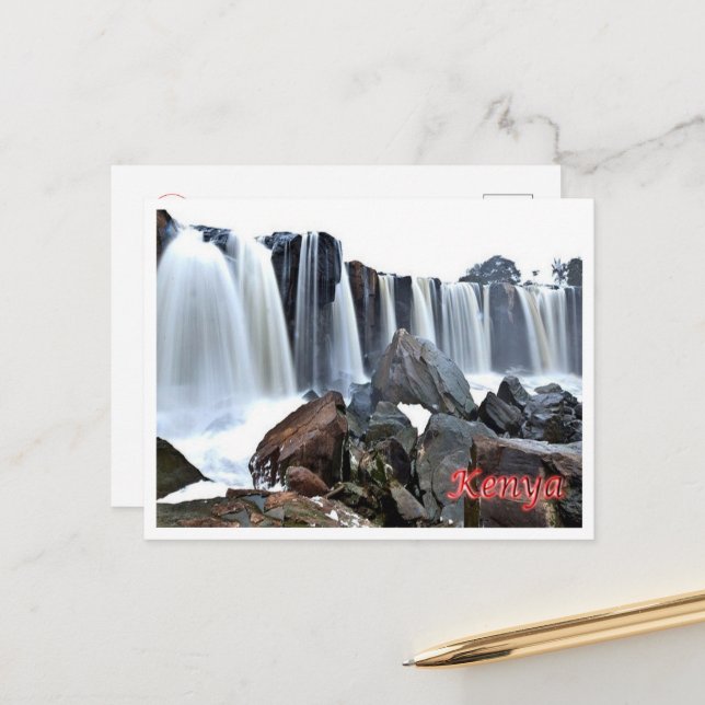 Kenia - Wasserfälle - Postkarte (Vorderseite/Rückseite Beispiel)