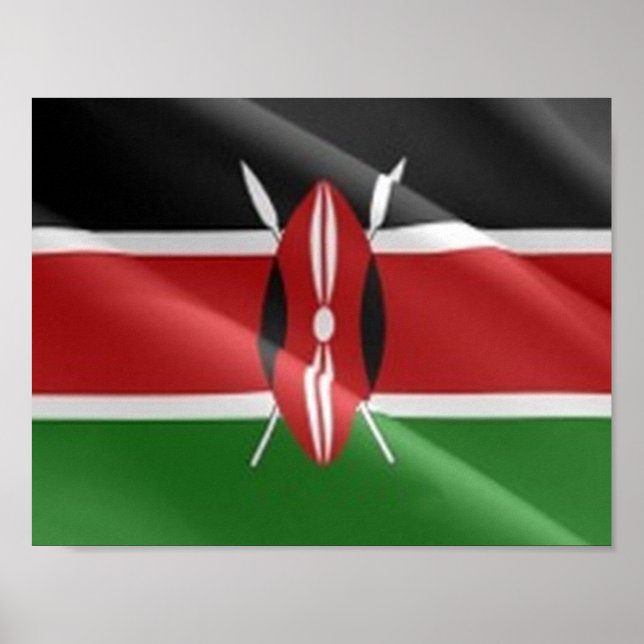 Kenia - Waving Flag - Poster (Vorne)