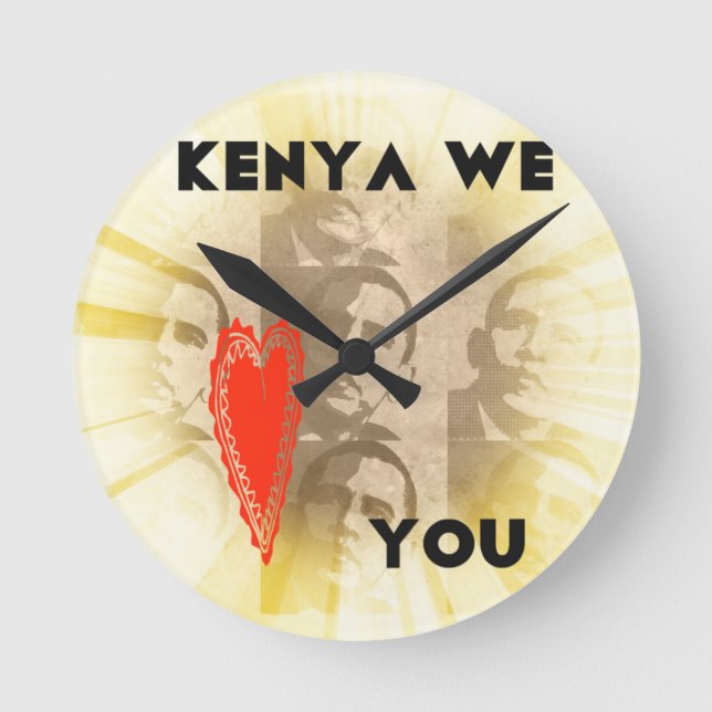 Kenia wir Liebe Sie Runde Wanduhr (Vorderseite)