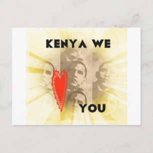 Kenia, wir lieben dich, liebenswerte Perspektive K Postkarte