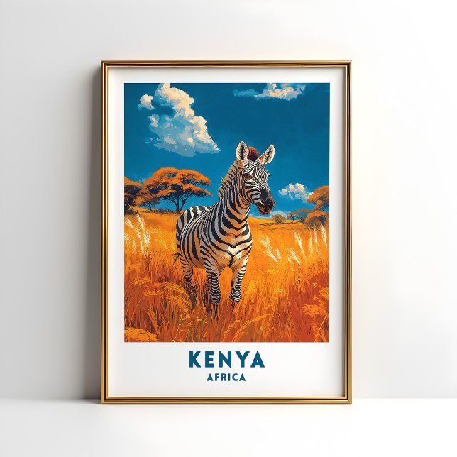 Kenia-Zebra-Safari-Reiseposter-Kunst Poster (Von Creator hochgeladen)