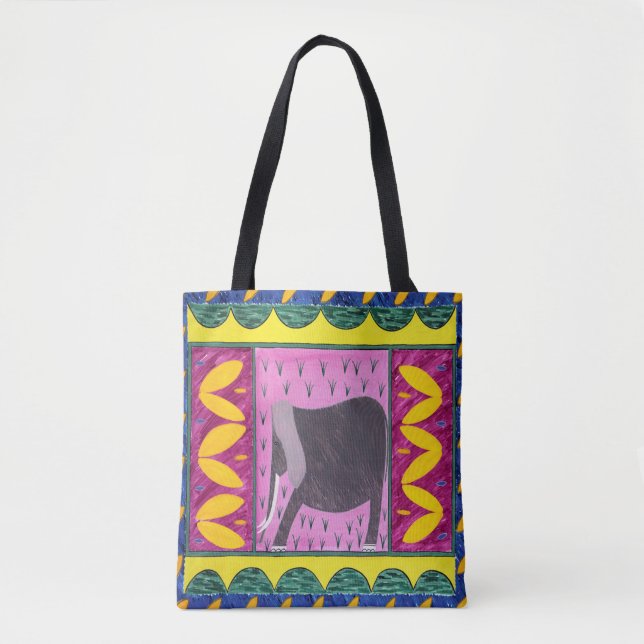 Kenianische Elefant Yellow Tote Bag (Vorderseite)