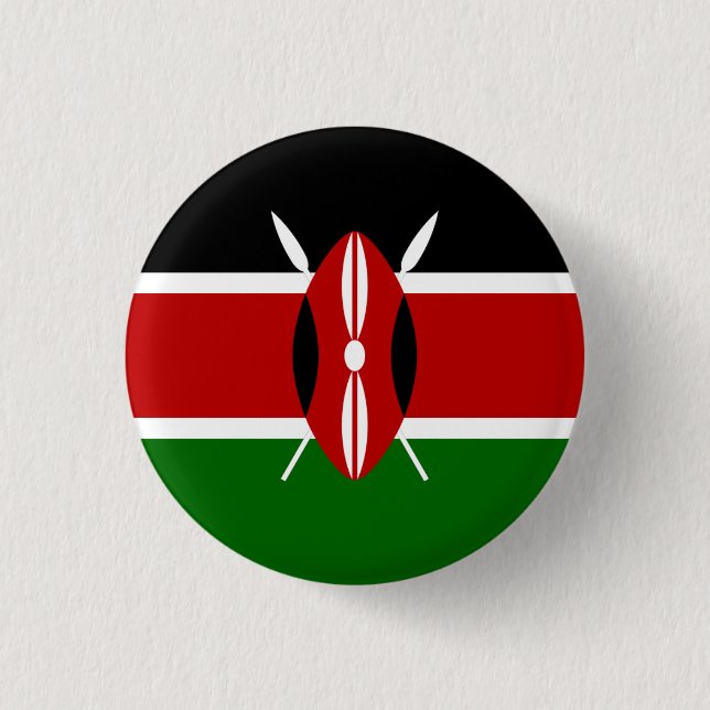 Kenianische Flagge, Flagge Kenias Button (Vorderseite)