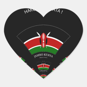 Kenianische Flagge Inspiriert Jambo Willkommen Des Herz-Aufkleber