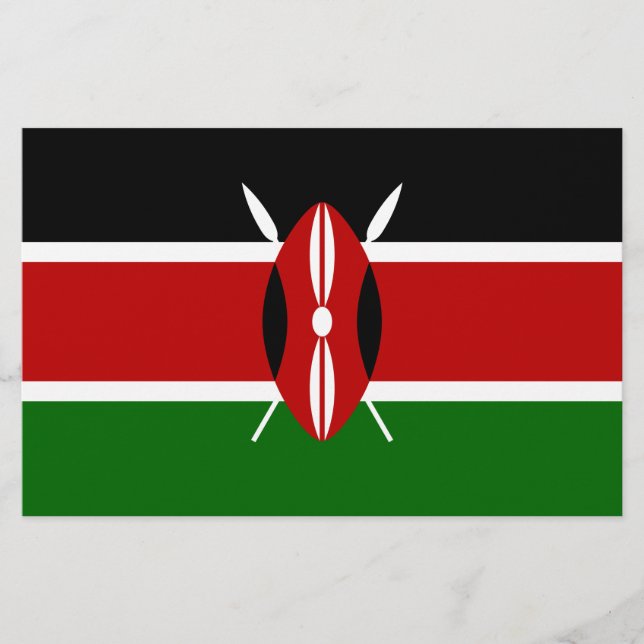 Kenianische Flagge (Kenia) Briefpapier (Vorderseite)