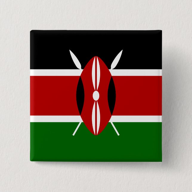 Kenianische Flagge (Kenia) Button (Vorderseite)