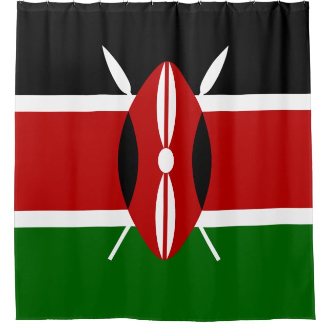 Kenianische Flagge (Kenia) Duschvorhang (Vorderseite)