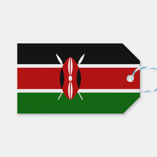 Kenianische Flagge (Kenia) Geschenkanhänger (Vorderseite (Horizontal))
