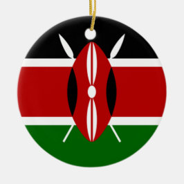 Kenianische Flagge (Kenia) Keramik Ornament