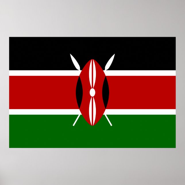 Kenianische Flagge (Kenia) Poster (Vorne)