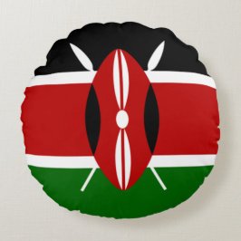 Kenianische Flagge (Kenia) Rundes Kissen
