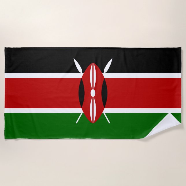 Kenianische Flagge (Kenia) Strandtuch (Vorderseite)