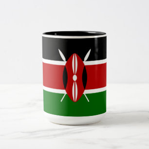 Kenianische Flagge (Kenia) Zweifarbige Tasse