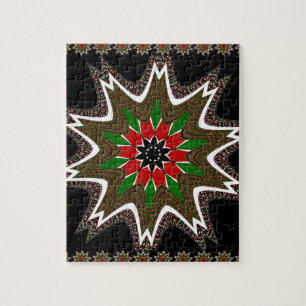 Kenianische Flaggenfarben Kunst Druck/Grafik Puzzle