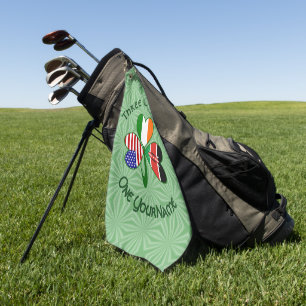 Kenianische Irische USA-Flaggen Shamrock Personali Golfhandtuch
