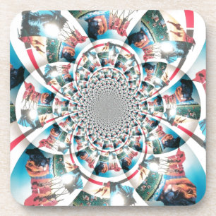 Kenianischer Teppich-Kaleidoskop-Kunstprint Untersetzer