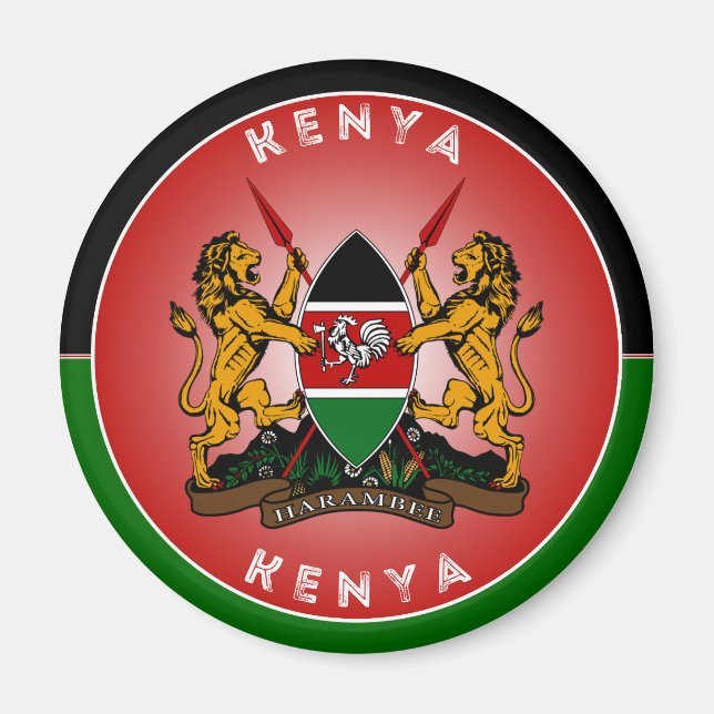 Kenias Erbe-Emblem Magnet (Vorne)