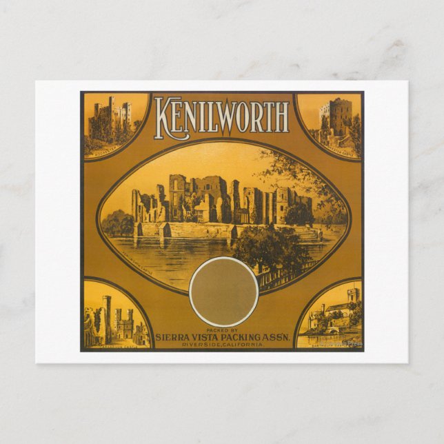Kenilworth Orange LabelRiverside, CA Postkarte (Vorderseite)