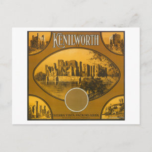 Kenilworth Orange LabelRiverside, CA Postkarte
