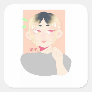 Kenma Kozume Quadratischer Aufkleber