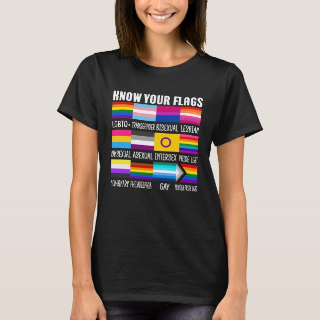 Kenne das Transgender der Flaggen für LGBTQ+-Gay P T-Shirt (Vorderseite)