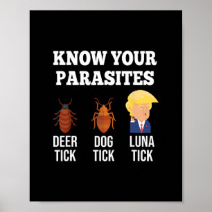 Kenne deine Parasiten Anti-trump Lustige Zecke Res Poster