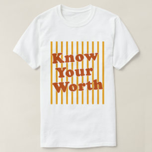 Kenne deinen Wert Retro-Streifen T-Shirt