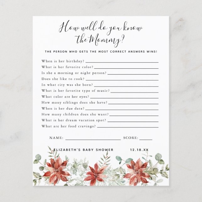 Kenne die Mami | Baby Showspiel (Vorderseite)