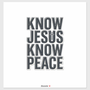 Kenne Jesus Kenne Frieden Vintage Christliche Typo Aufkleber